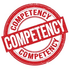 COMPETENCY text written on red round stamp sign