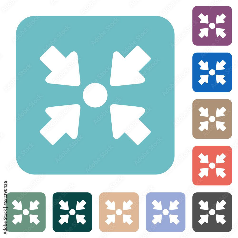 Poster centering object solid rounded square flat icons