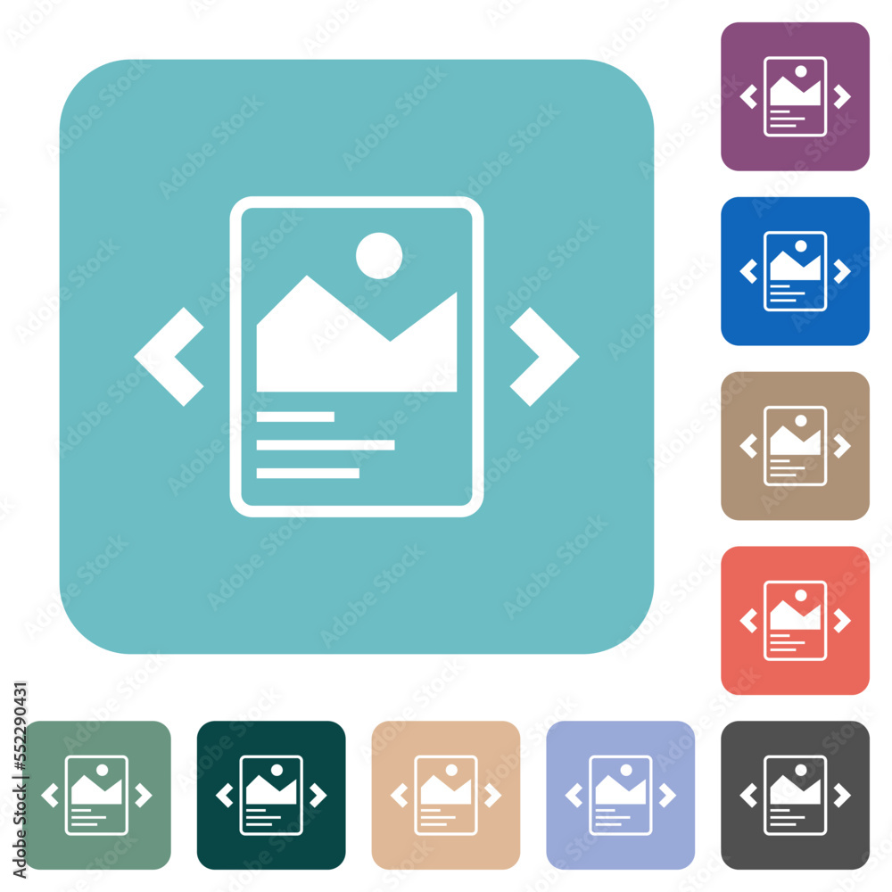 Poster image slideshow with captions rounded square flat icons