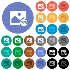 Link image round flat multi colored icons