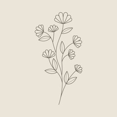 Leaves & Flowers Line Doodle