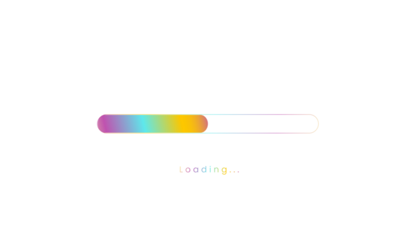 50 percent rainbow loading bar, luplouad user interface, colorful Futuristic loading symbol, a loading tap menu UI, use for Download progress, web design template, interface uploading design.