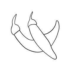 Doodle Ripe red hot chili peppers vegetable