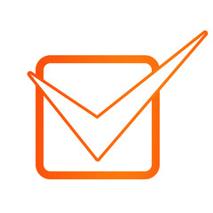 orange check box and correct mark square