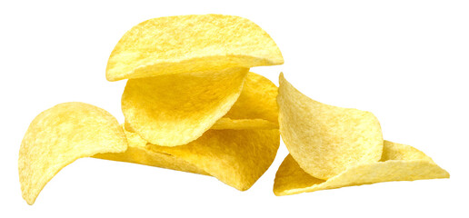 Potato chips isolated