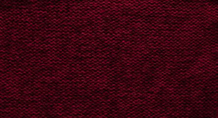 Fototapeta premium Texture of smooth knitted sweater with pattern. Handmade knitting wool or cotton fabric texture. Background of Large knit pattern with knitting needle or crochet. Color Of The Year 2023 - Viva Magenta