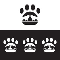 Pet bull animal vector logo template design . icon logo . silhouette logo 