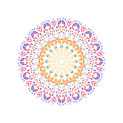 Vector Mandala Round gradient mandala on white isolated background.