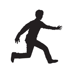 Running man isolated vector silhouette.