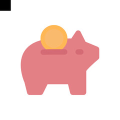 piggy icon line style vector
