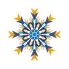 Vector Mandala Round gradient mandala on white isolated background.