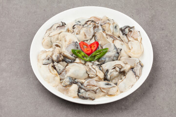 a mollusk in the oyster family

굴과의 연체동물을 통틀어 이르는 말