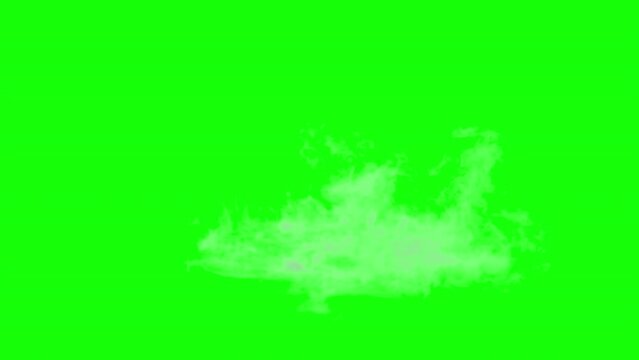 grenade explosion smoke. smoke explosion on green background