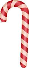 Fototapeta premium Christmas candy cane. Winter decor. colorful red and white lollipop. Unhealthy eating. Hard candy. Candy shop logo. Caramel vector illustration 