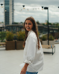 Girl Reading and Walking on Grass, Phone
