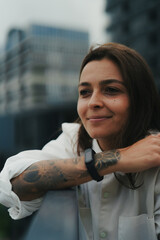 Girl Reading and Walking on Grass, Phone
