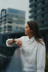 Girl Reading and Walking on Grass, Phone
