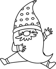 Drawing of gnome, vector