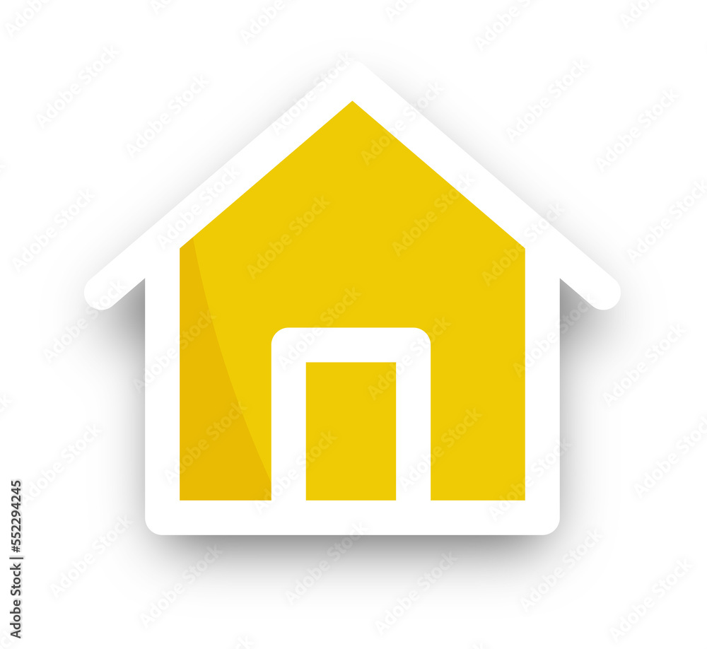 Poster home icon with realistic shadow. flat style houses symbols for apps and websites.