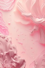 Delicate romantic pastel pink background with beautiful flowers.  Abstract wedding backdrop. Ai generative