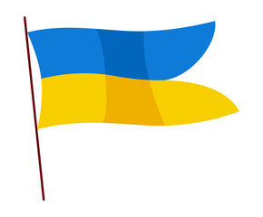 Ukrainian flag. Ukraine flag on white background. National flags waving symbols. Banner design elements
