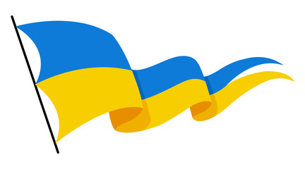 Ukrainian flag. Ukraine flag on white background. National flags waving symbols. Banner design elements