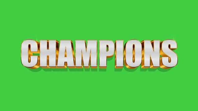 Luxury Champions sign on green screen background