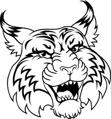 Fototapeta premium A wildcat angry wildcats team sports mascot roaring