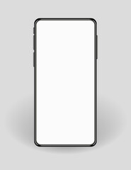 Smartphone mockup with blank screen. Cellphone frame. Realistic phone template for infographics or presentation