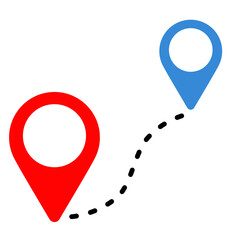 Moving activity location pin illustration icon