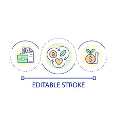 Boost company growth loop concept icon. Eco brand advantage. Increase income. Business reputation abstract idea thin line illustration. Isolated outline drawing. Editable stroke. Arial font used