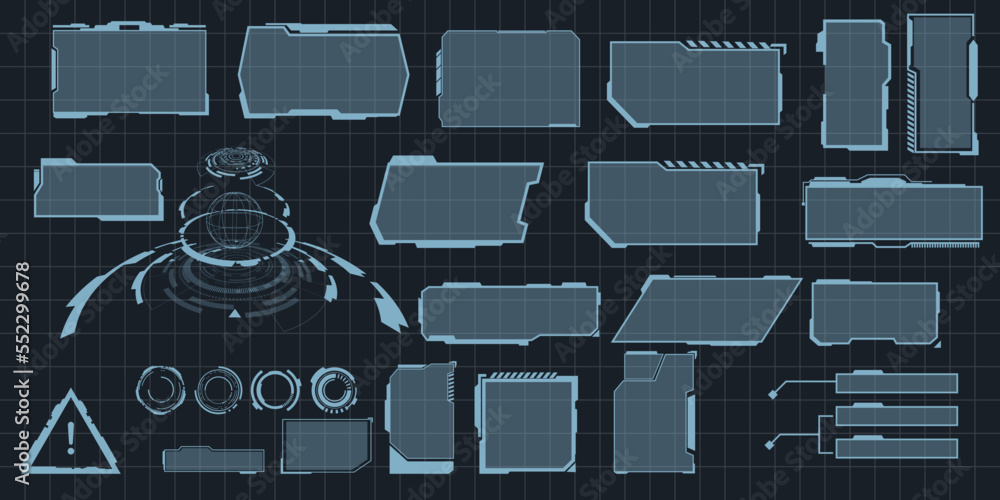 Poster abstract technology futuristic concept hud interface hologram elements of digital data and circle
