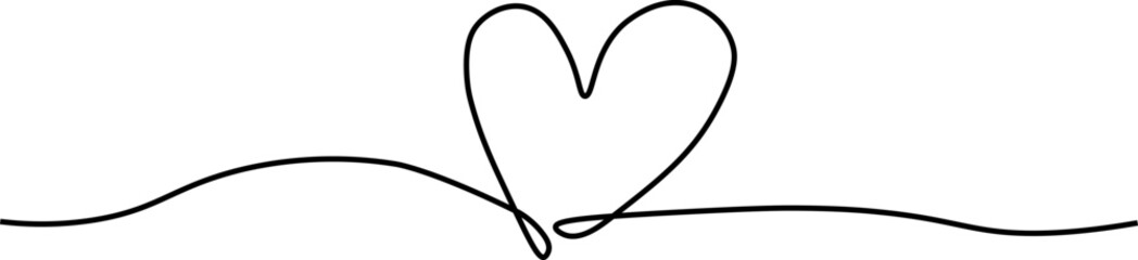 One line heart vector, Love heart illustration, One line minimalist vector, valentines day illustration