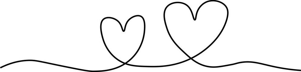 One line heart vector, Love heart illustration, One line minimalist vector, valentines day illustration