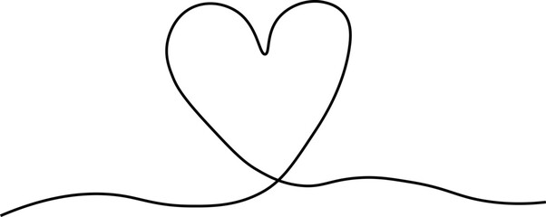 One line heart vector, Love heart illustration, One line minimalist vector, valentines day illustration