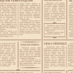 Old newspaper seamless pattern, vector background of vintage text with columns, articles and titles. Print of daily news, newsprint page texture. Newsletter, magazine or journal media scrap sheet