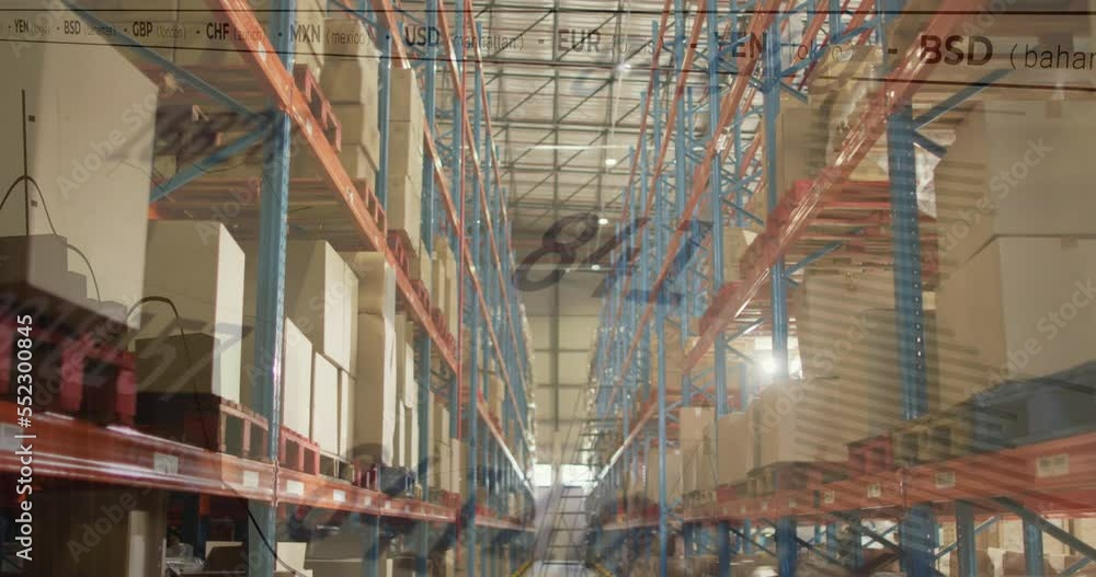 Aufkleber animation of statistics and data processing over warehouse