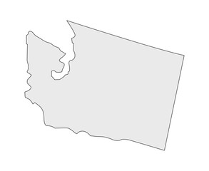 US state map. Washington outline symbol. Washington state border. Vector stock illustration.
