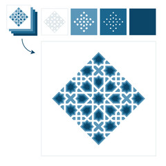 Different layers for paper cutting. Template Islamic pattern for laser cutting or paper cut. Vector illustration.