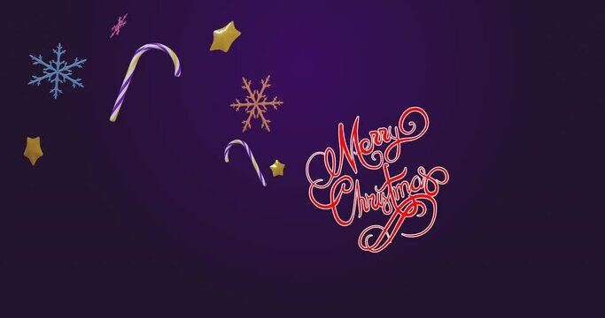 Animation of christmas greetings text and decorations