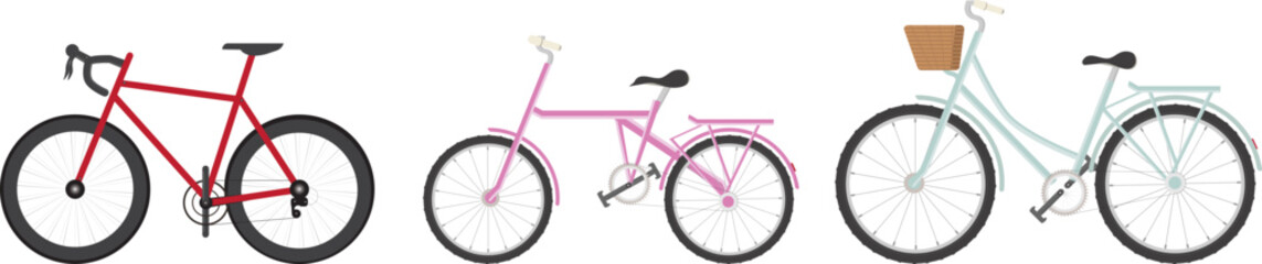 Set of bicycle. Vector EPS 10