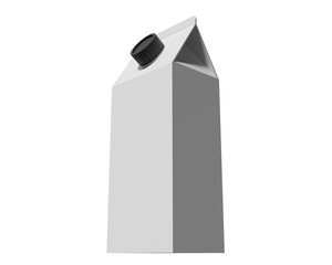 3D Simple Modeling White Milk Packaging Large Size