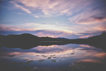 sunset over the lake