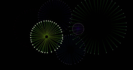 Image of fireworks exploding over black background