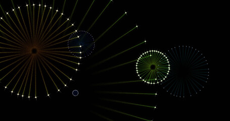 Image of fireworks exploding over black background