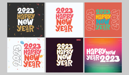 Happy new year 2023 square template.