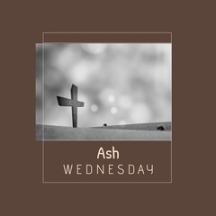 Composition of ash wednesday text and christian cross