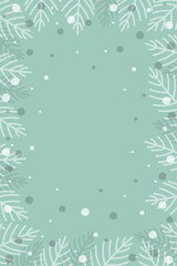 Fototapeta na wymiar Hand drawn Christmas branches. Layout of a greeting card. Vector illustration