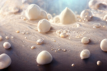 Fototapeta na wymiar Abstract milky splashes background, illustration