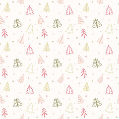 Pattern with Christmas trees. Wallpaper concept. Vector